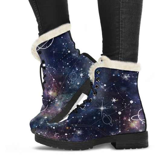 Cosmic Groove: Faux Fur Leather Boots for the Modern Hippie - 1