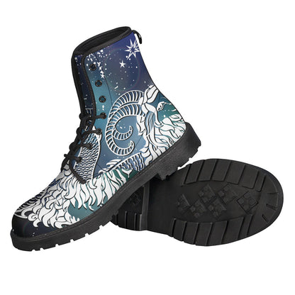 Bohemian Bliss: Constellation of Capricorn Leather Boots - 2