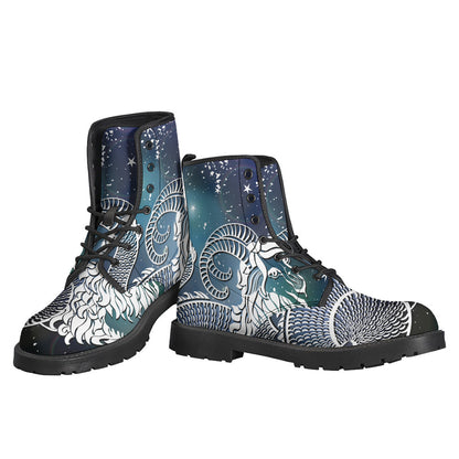 Bohemian Bliss: Constellation of Capricorn Leather Boots - 3