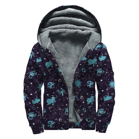 Cosmic Hippie Vibe Sherpa Lined Zip Up Hoodie - 1