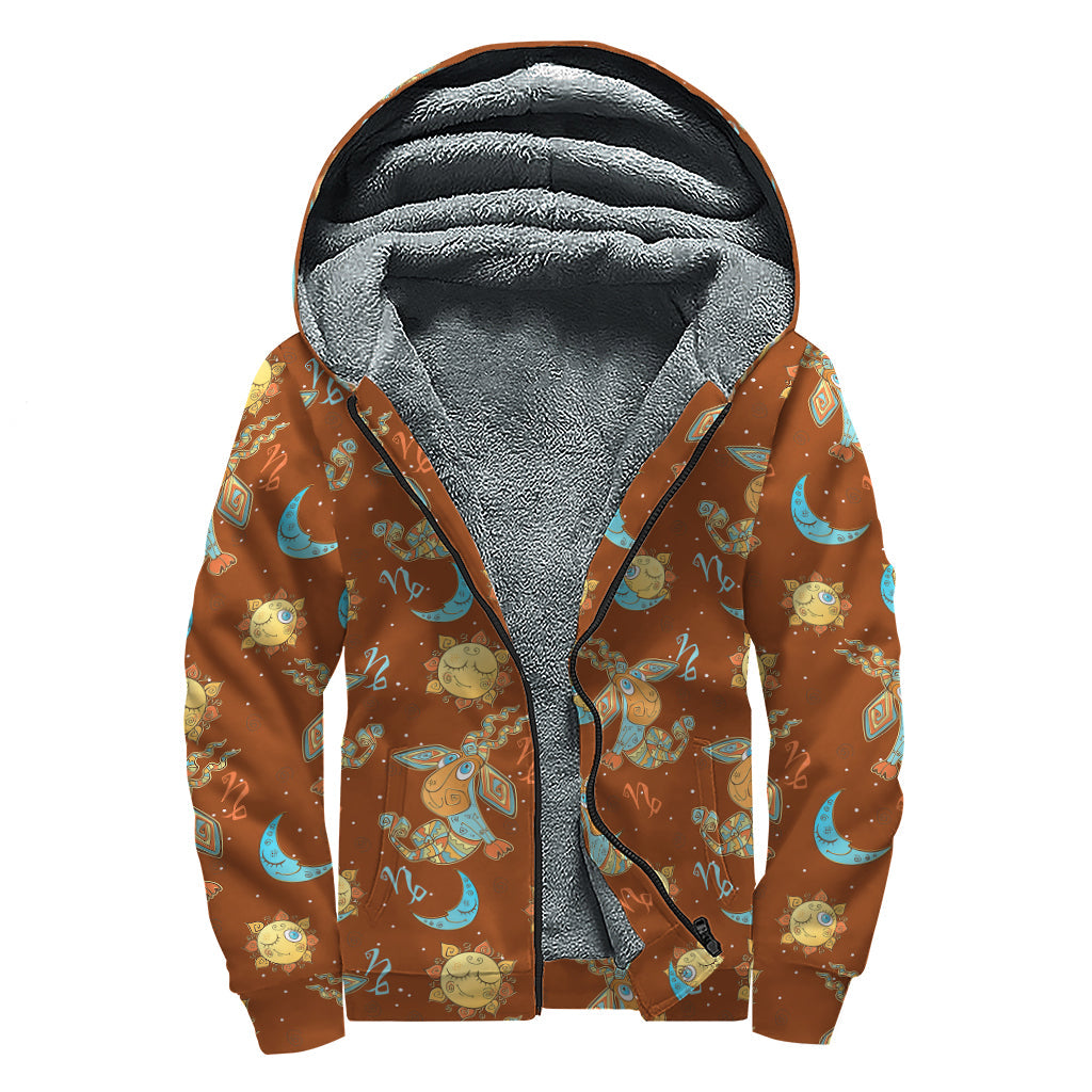 Capricorn Dreamin': Sherpa Lined Zip Up Hoodie for Hippies - 1