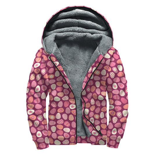 Funky Easter Eggs Sherpa Lined Zip Up Hoodie for Groovy Hippies - 1