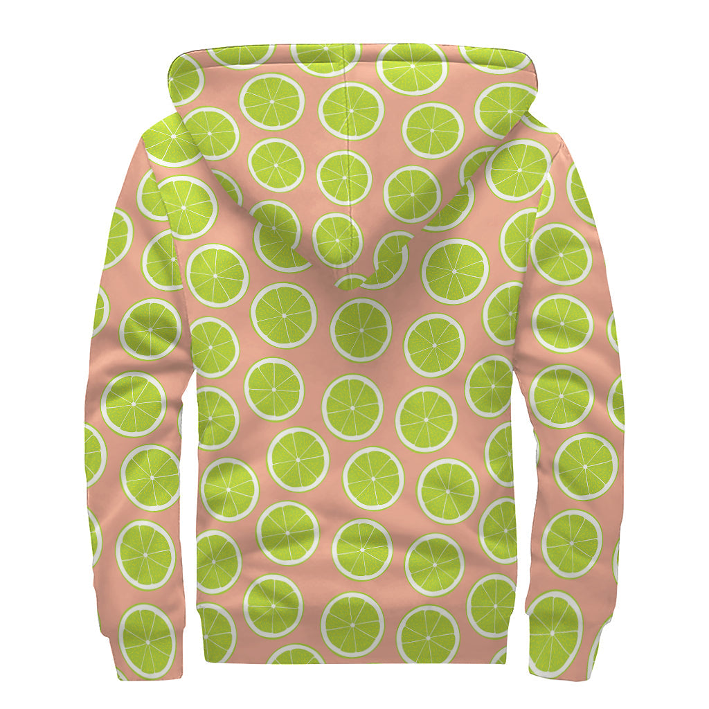 Lime Love: Embrace the Groovy Vibes with Sherpa Lined Zip Up Hoodie - 2