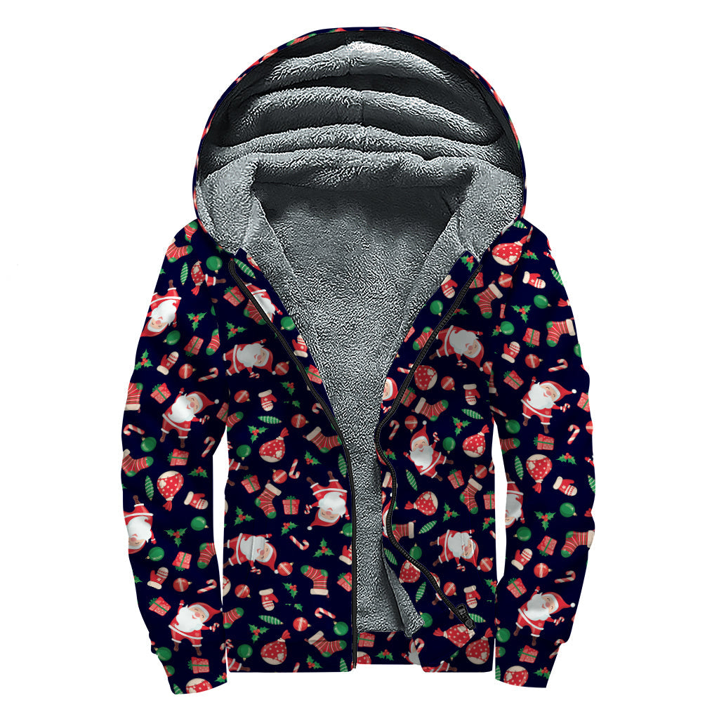 Groovy Holidays: Sherpa Lined Zip Up Hoodie with Merry Christmas Print - 1