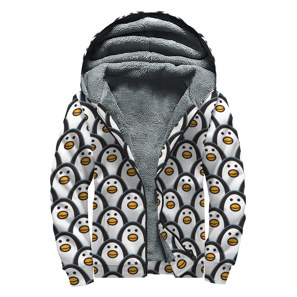 Penguin Paradise Sherpa Lined Zip Up Hoodie for Groovy Hippies - 1