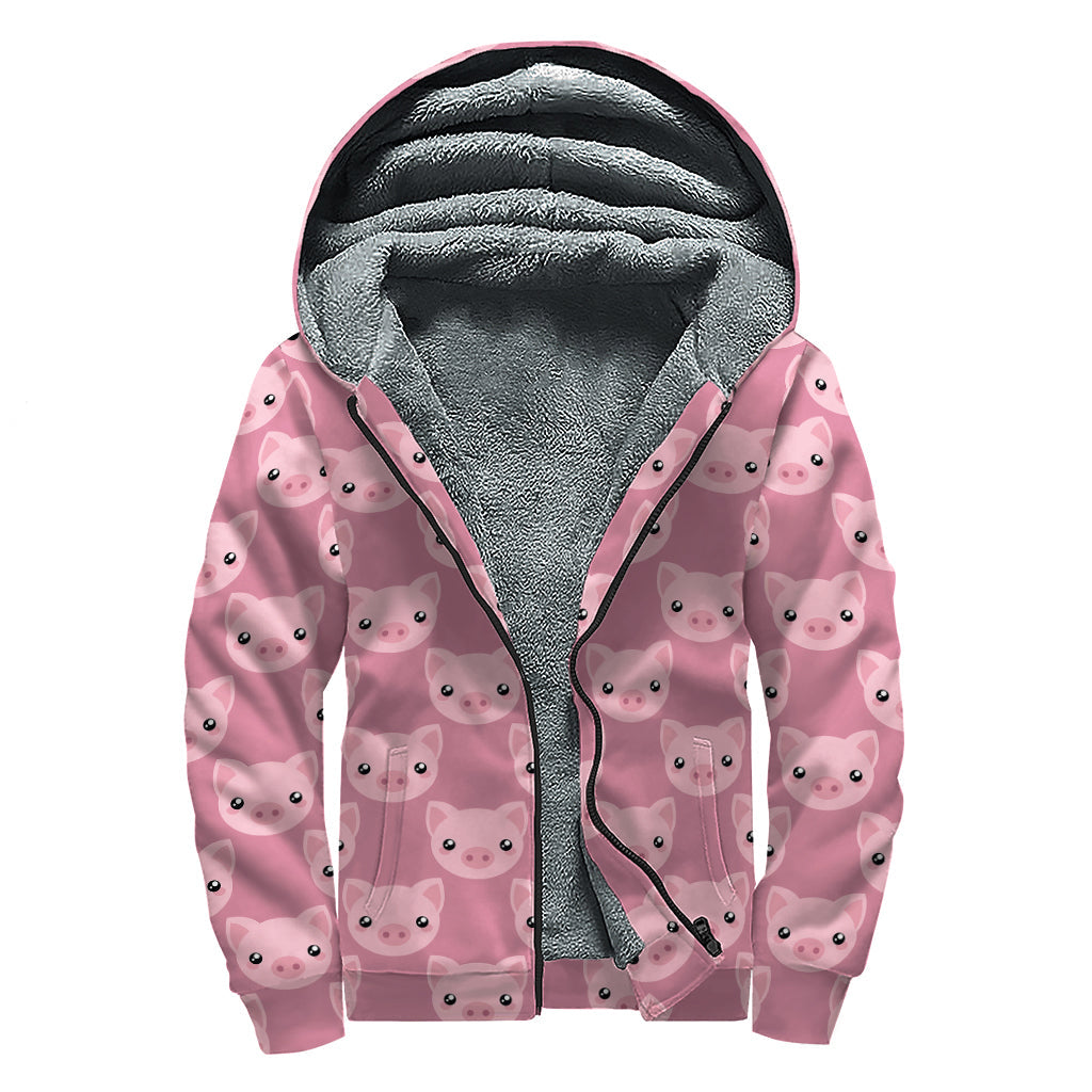 Cosmic Piggy Pink Sherpa Lined Hoodie for Groovy Hippies - 1