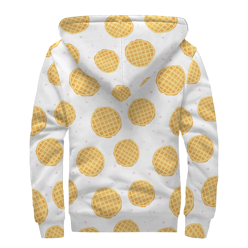 Cozy Waffle Pattern Sherpa-Lined Zip Up Hoodie for Free-Spirited Hippies - 2