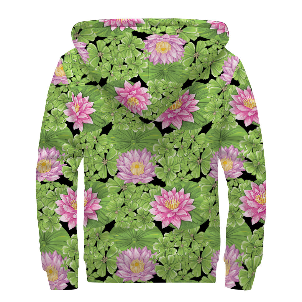 Water Lily Dreamer: Sherpa Lined Zip Up Hoodie for Groovy Hippies - 2