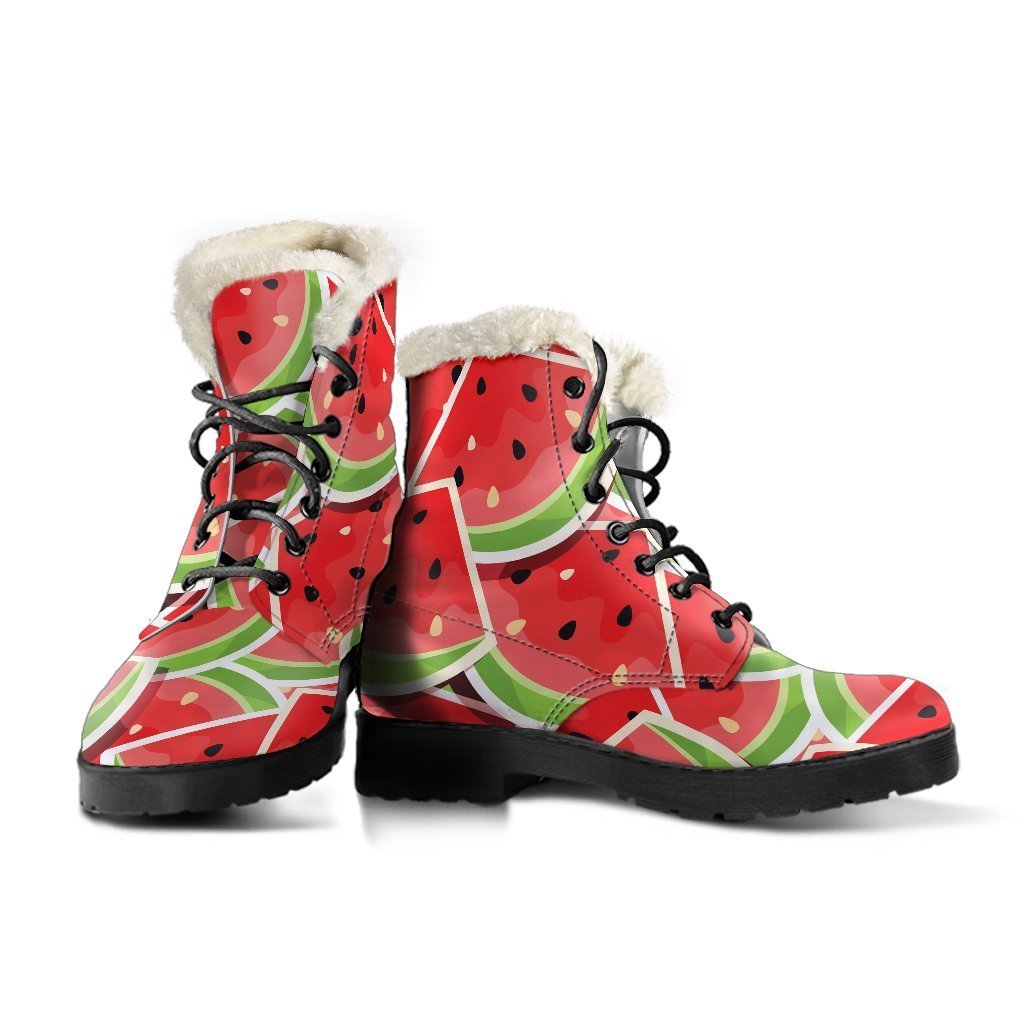 Groovy Watermelon Faux Fur Leather Boots for Cosmic Hippies - 3