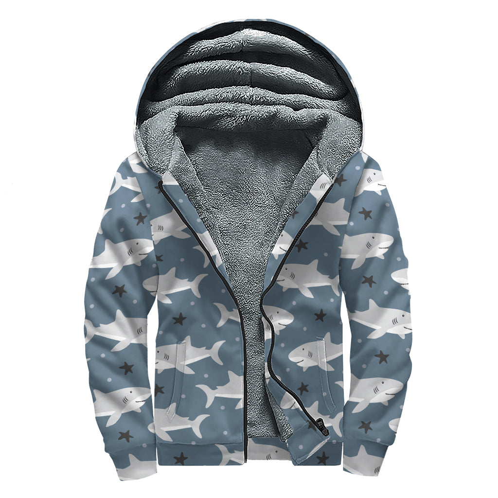 Cosmic Shark Sherpa: Embrace Your Inner Hippie with this Groovy Zip Up Hoodie - 1