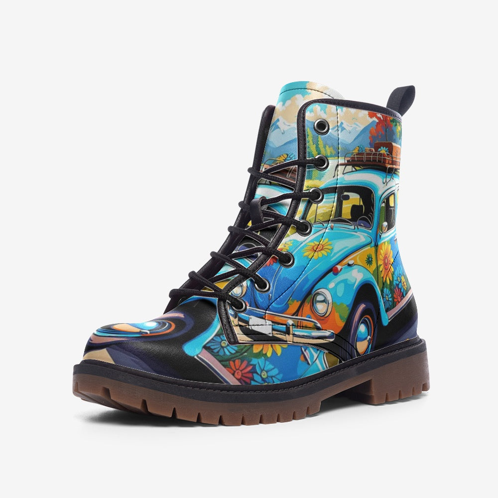 Emerald Blossoms - Summer Road Trip Casual Leather Lightweight Boots for Adventurous Souls