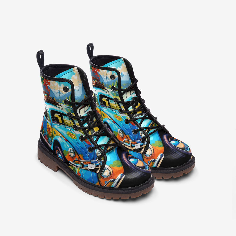 Emerald Blossoms - Summer Road Trip Casual Leather Lightweight Boots for Adventurous Souls