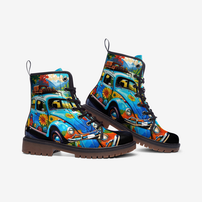 Emerald Blossoms - Summer Road Trip Casual Leather Lightweight Boots for Adventurous Souls