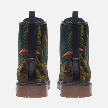 Emerald Blossoms - Stunning Mountain Landscape Casual Leather Lightweight Boots For Hippies