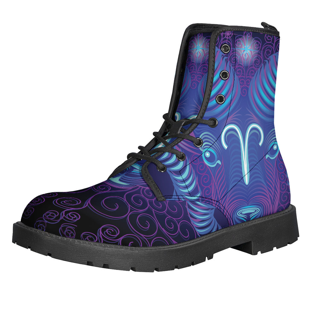 Dark Aries Zodiac Leather Boots for Stylish Hippies - 1