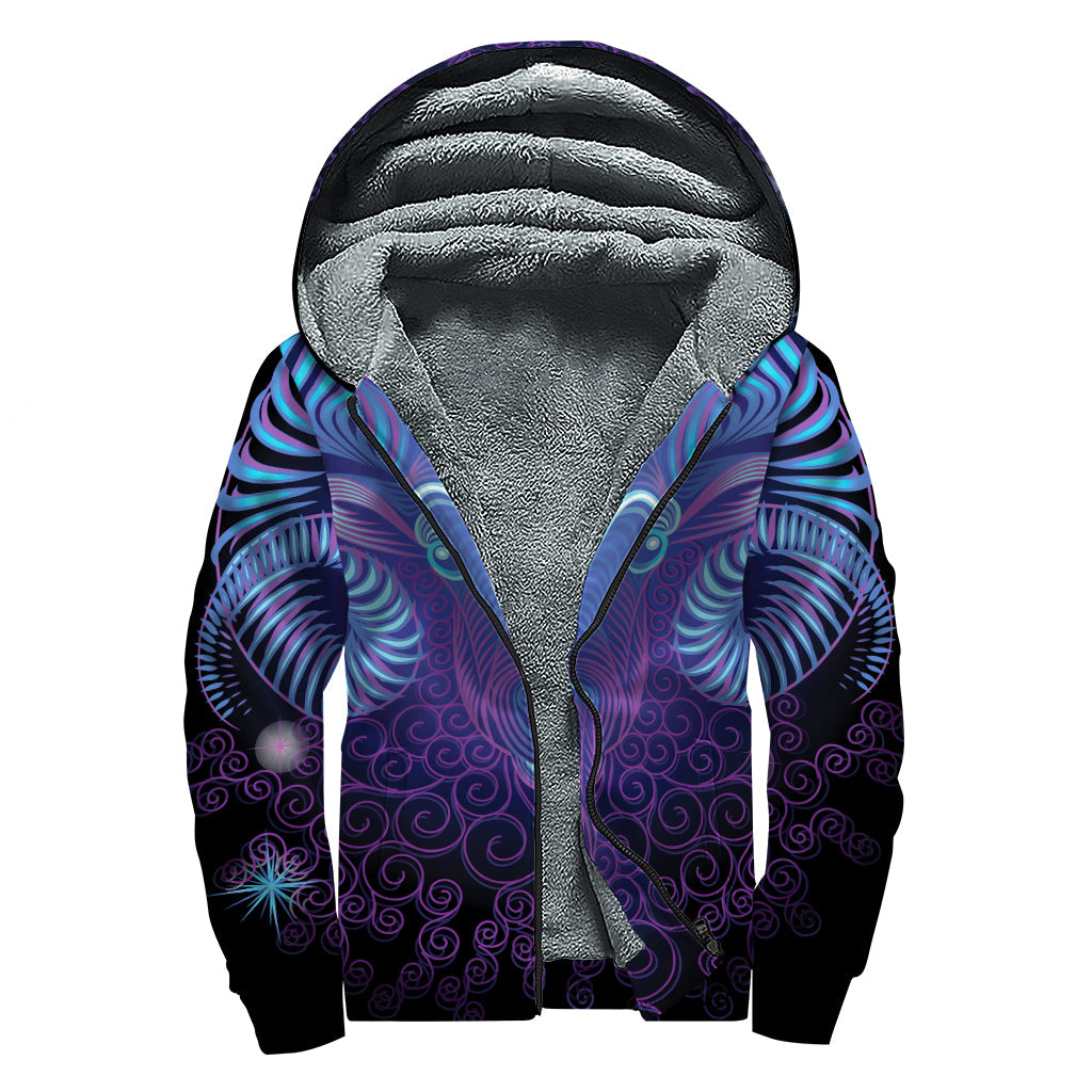 Dark Aries Zodiac Sherpa Hoodie: Embrace Your Inner Hippie - 1