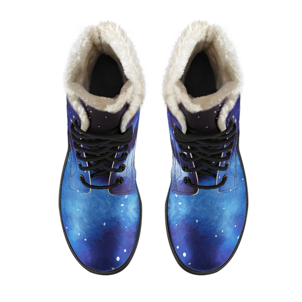 Galactic Peace Faux Fur Leather Boots for the Free-Spirited Hippie - 4