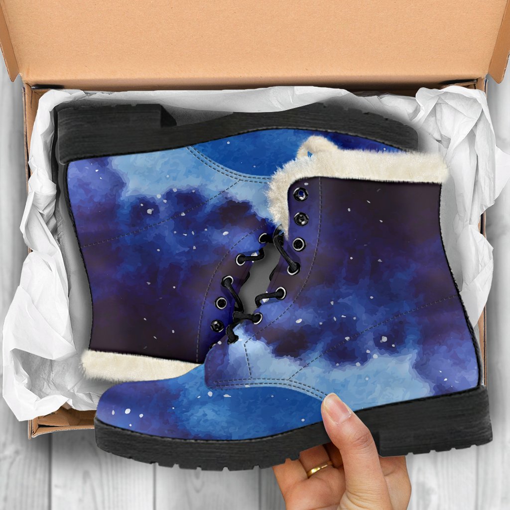 Galactic Peace Faux Fur Leather Boots for the Free-Spirited Hippie - 5