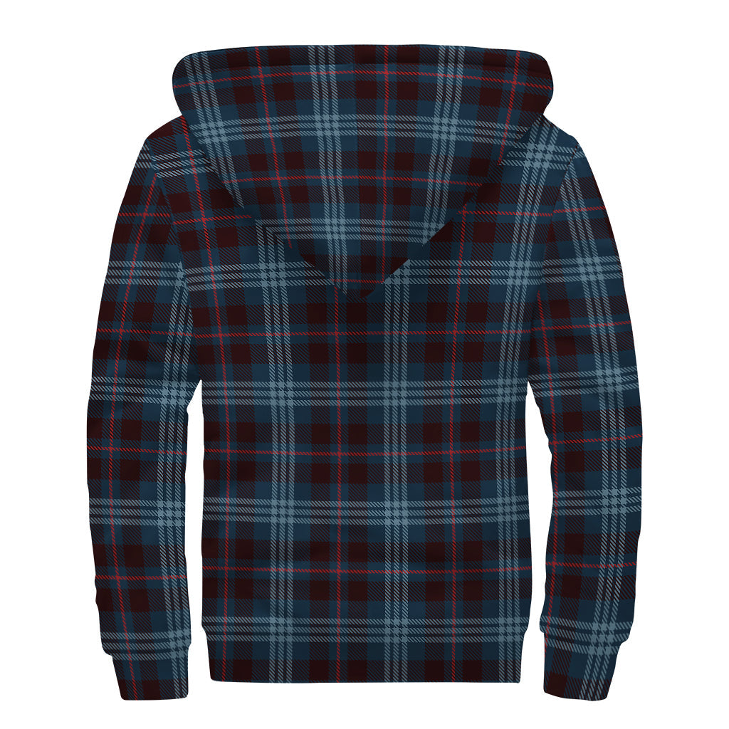 Dark Blue Tartan Pattern Print Sherpa Lined Zip Up Hoodie - Embrace Your Inner Hippie - 2