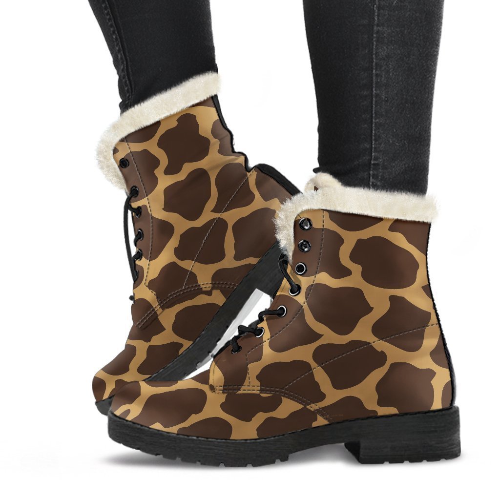 Groovy Cow Print Faux Fur Leather Boots for the Modern Hippie - 1