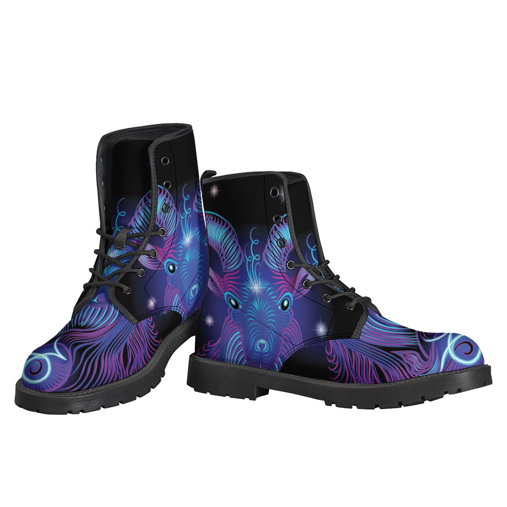 Groovy Capricorn Zodiac Leather Festival Boots - 3