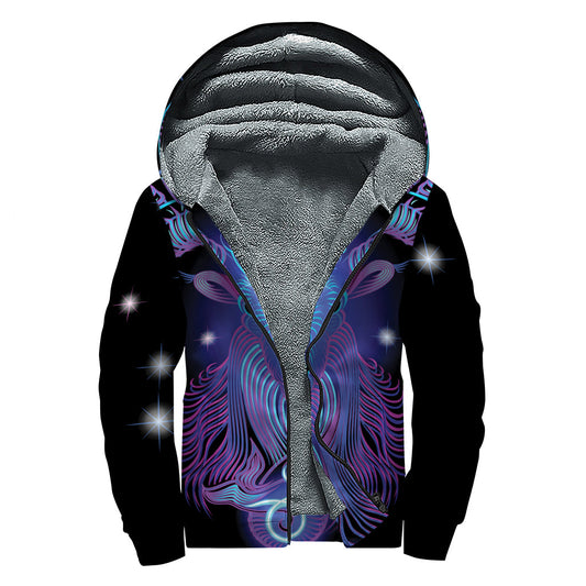 Dark Capricorn Zodiac Sign Sherpa Hoodie for the Free Spirited Hippie - 1