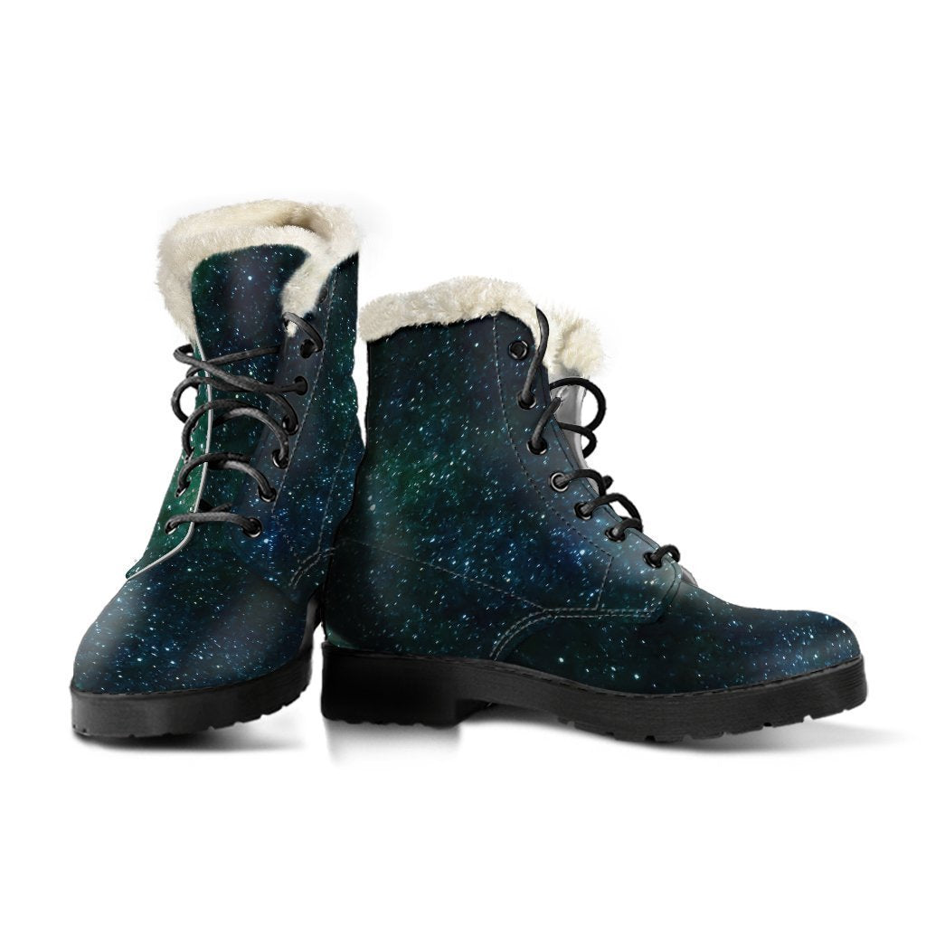 Galaxy Dreamin' Faux Fur Leather Boots for Hippies - 3