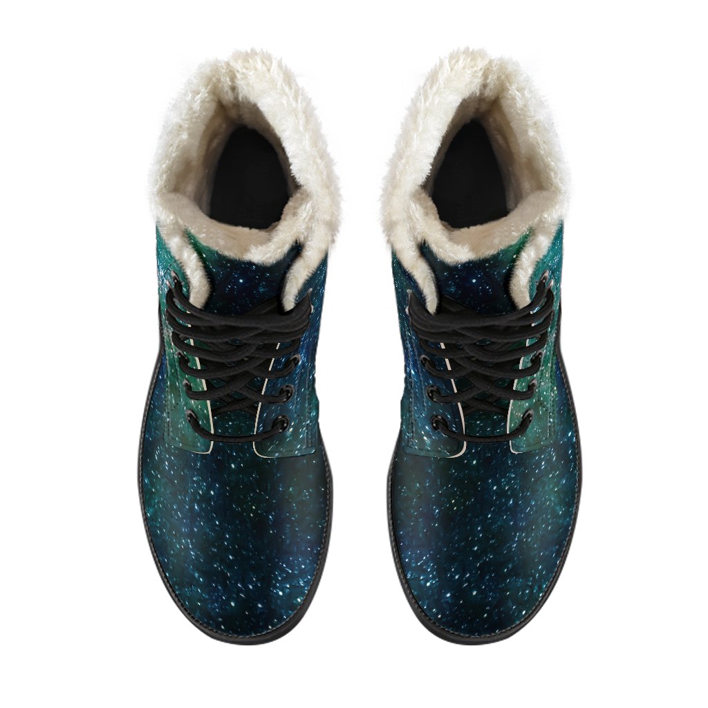 Galaxy Dreamin' Faux Fur Leather Boots for Hippies - 4