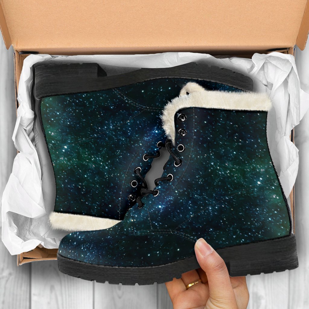 Galaxy Dreamin' Faux Fur Leather Boots for Hippies - 5