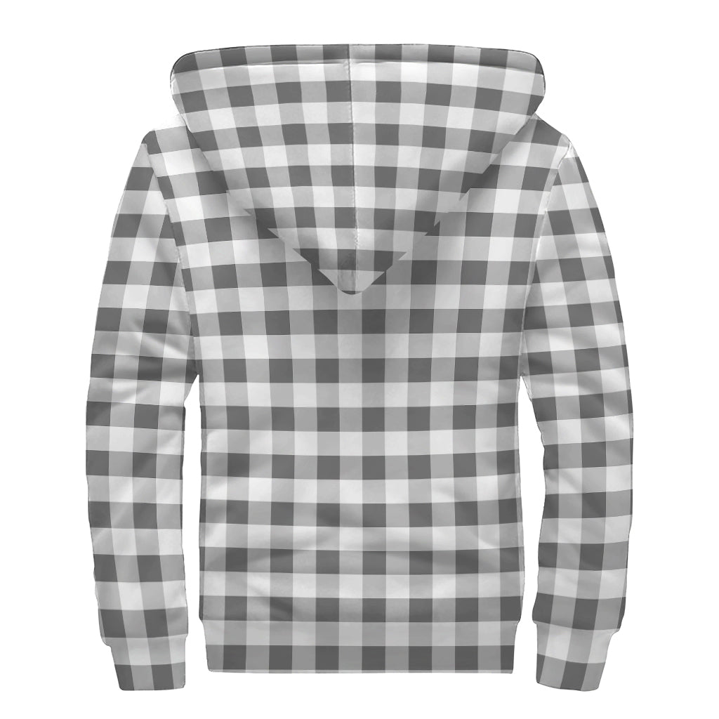 Groovy Gingham: Sherpa Lined Zip Up Hoodie for Free-Spirited Hippies - 2