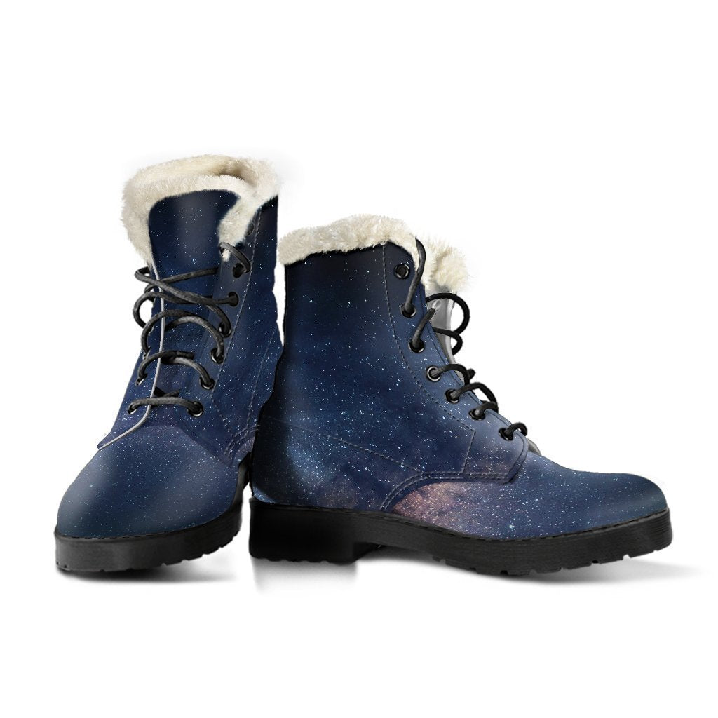 Galactic Vibes: Faux Fur Leather Boots for the Free-Spirited Hippie - 3