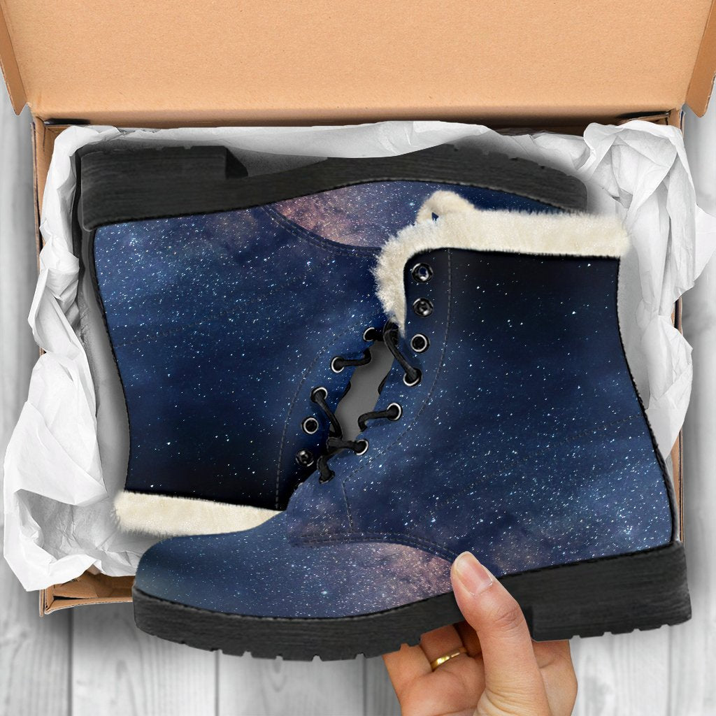 Galactic Vibes: Faux Fur Leather Boots for the Free-Spirited Hippie - 5