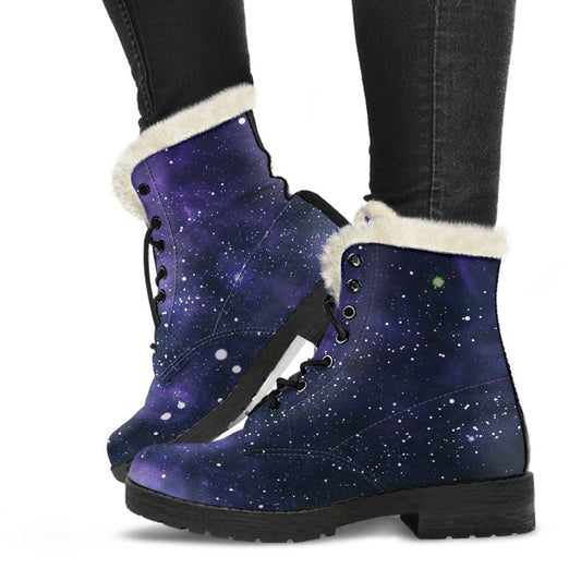 Groovy Galaxy Dreamin' Faux Fur Leather Boots - 1