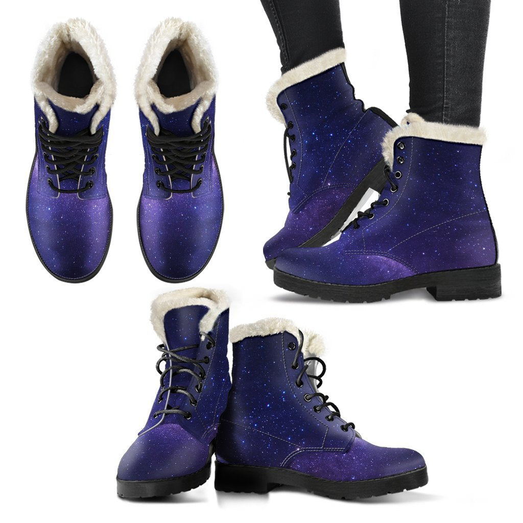 Groovy Galaxy Faux Fur Leather Boots for the Modern Hippie - 2