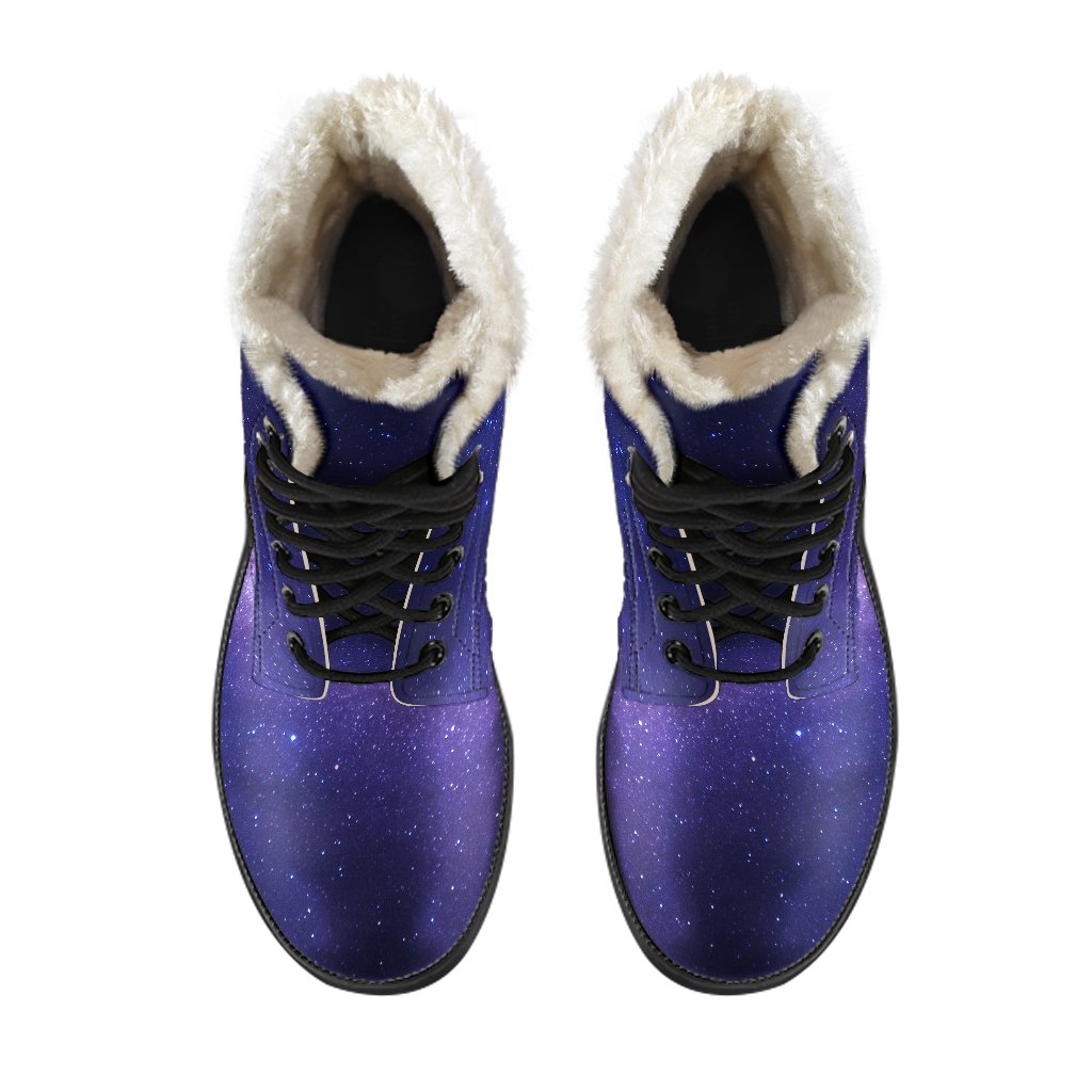 Groovy Galaxy Faux Fur Leather Boots for the Modern Hippie - 4