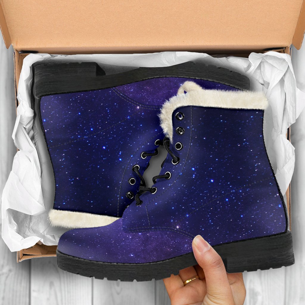 Groovy Galaxy Faux Fur Leather Boots for the Modern Hippie - 5