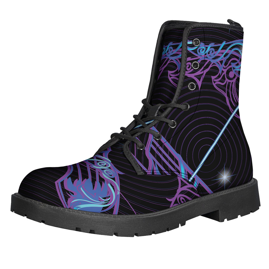 Dark Sagittarius Zodiac Leather Boots for Enlightened Hippies - 1