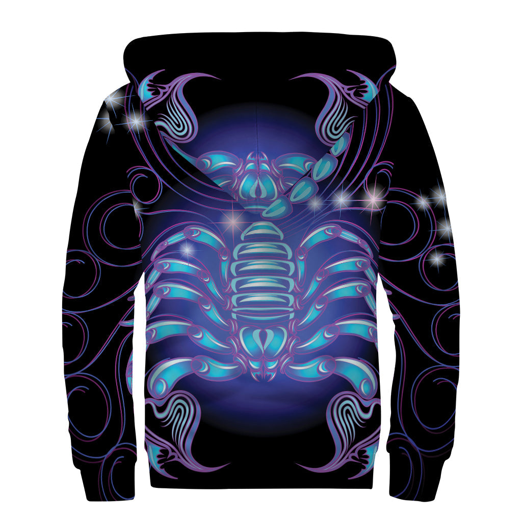 Dark Scorpio Zodiac Sherpa Hoodie for Cosmic Hippies - 2