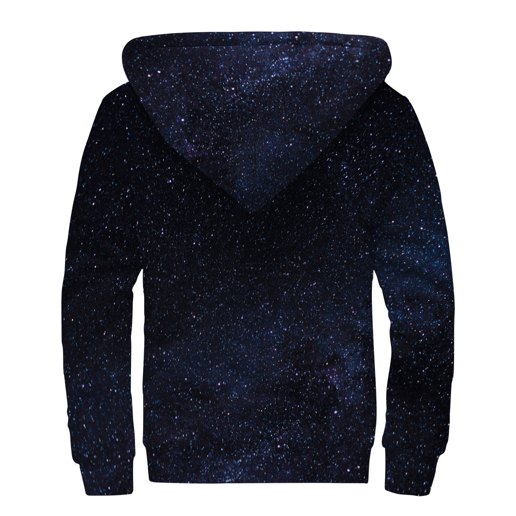 Dark Space Print Sherpa-Lined Zip Up Hoodie for Boho Babes - 2