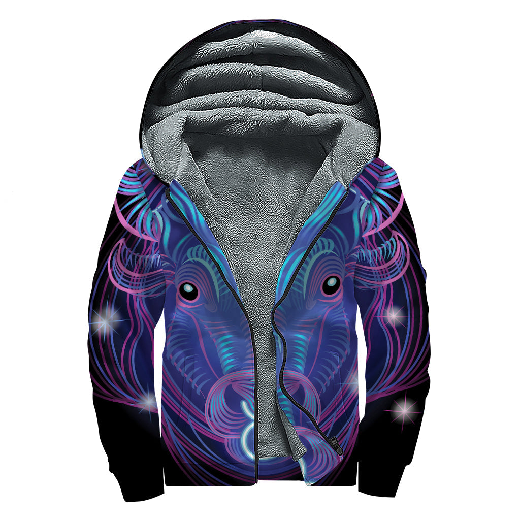 Dark Taurus Zodiac Sherpa Hoodie for Stylish Hippies - 1