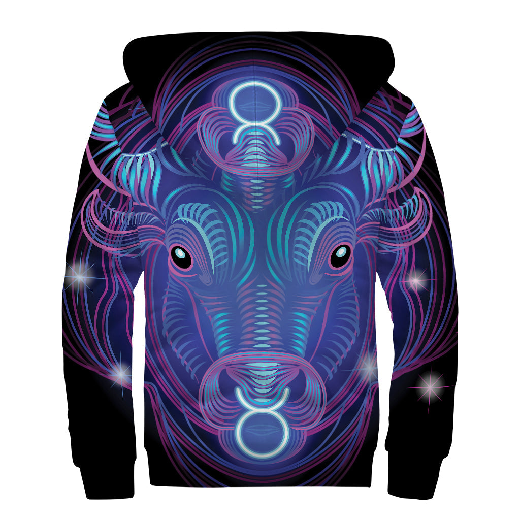 Dark Taurus Zodiac Sherpa Hoodie for Stylish Hippies - 2