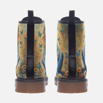 Emerald Blossoms - Peaceful Mind, Peaceful Life, Bohemian Woman Casual Leather Lightweight Boots For Hippies