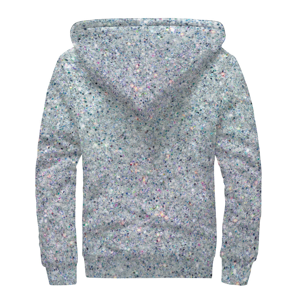 Diamonds Are Not Real Glitter: Sherpa Lined Zip Up Hoodie for Hippies - 2