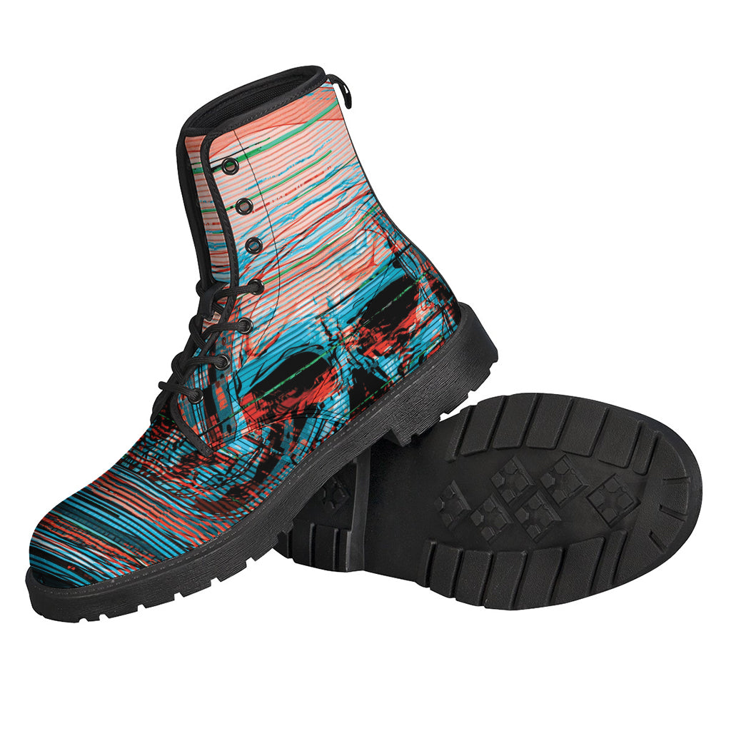 Groovy Galactic Glitch Leather Boots: Hippie Style for Space Explorers - 2