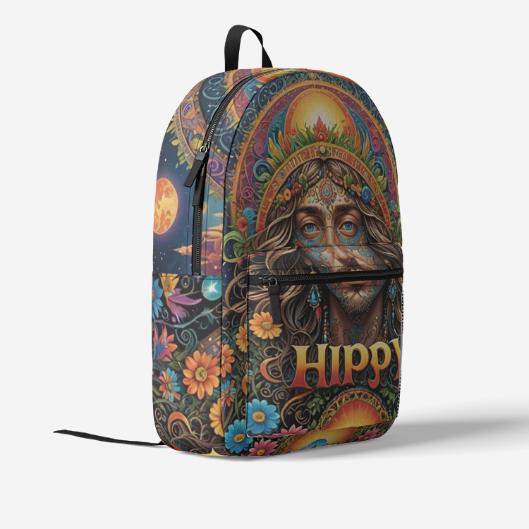 Emerald Blossoms - Hippy Guy Backpack For Hippies