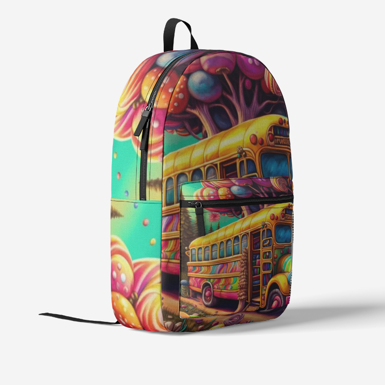 Emerald Blossoms - Psychedelic Kombi Van Backpack For Hippies