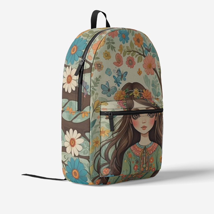 Emerald Blossoms - Flower Kids Backpack For Hippies