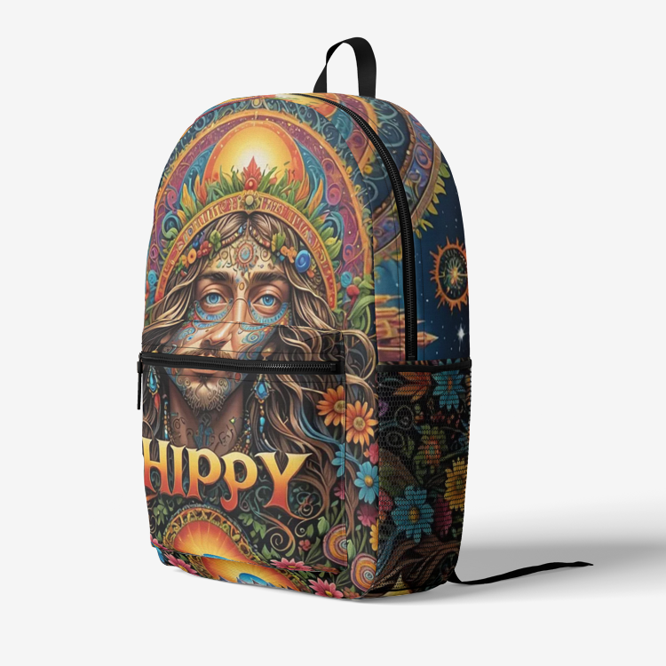 Emerald Blossoms - Hippy Guy Backpack For Hippies