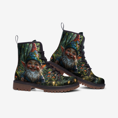 Emerald Blossoms - Forest Gnome Vegan Leather Boots, Whimsical Hippie Style