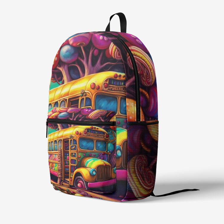 Emerald Blossoms - Psychedelic Kombi Van Backpack For Hippies